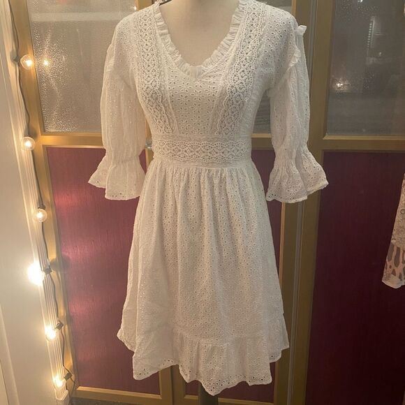 Love Sam Vivienne 100% cotton embroidered dress, XS - Picture 4 of 14